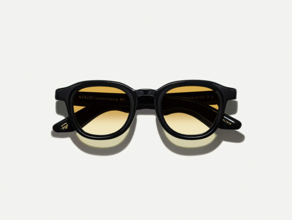 Moscot Dahven black with custom made tints -chestnut fade 47
