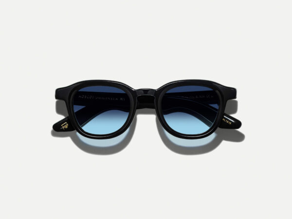 Moscot Dahven black with custom made tints - denim blue 44