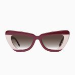 Valley Lafayette Sunglasses - in Burgundy Light Tan Splice w. Gold Metal / Brown Gradient Lens