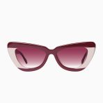Valley Lafayette Sunglasses - in Burgundy Light Tan Splice w. Gold Metal / Rose Gradient Lens
