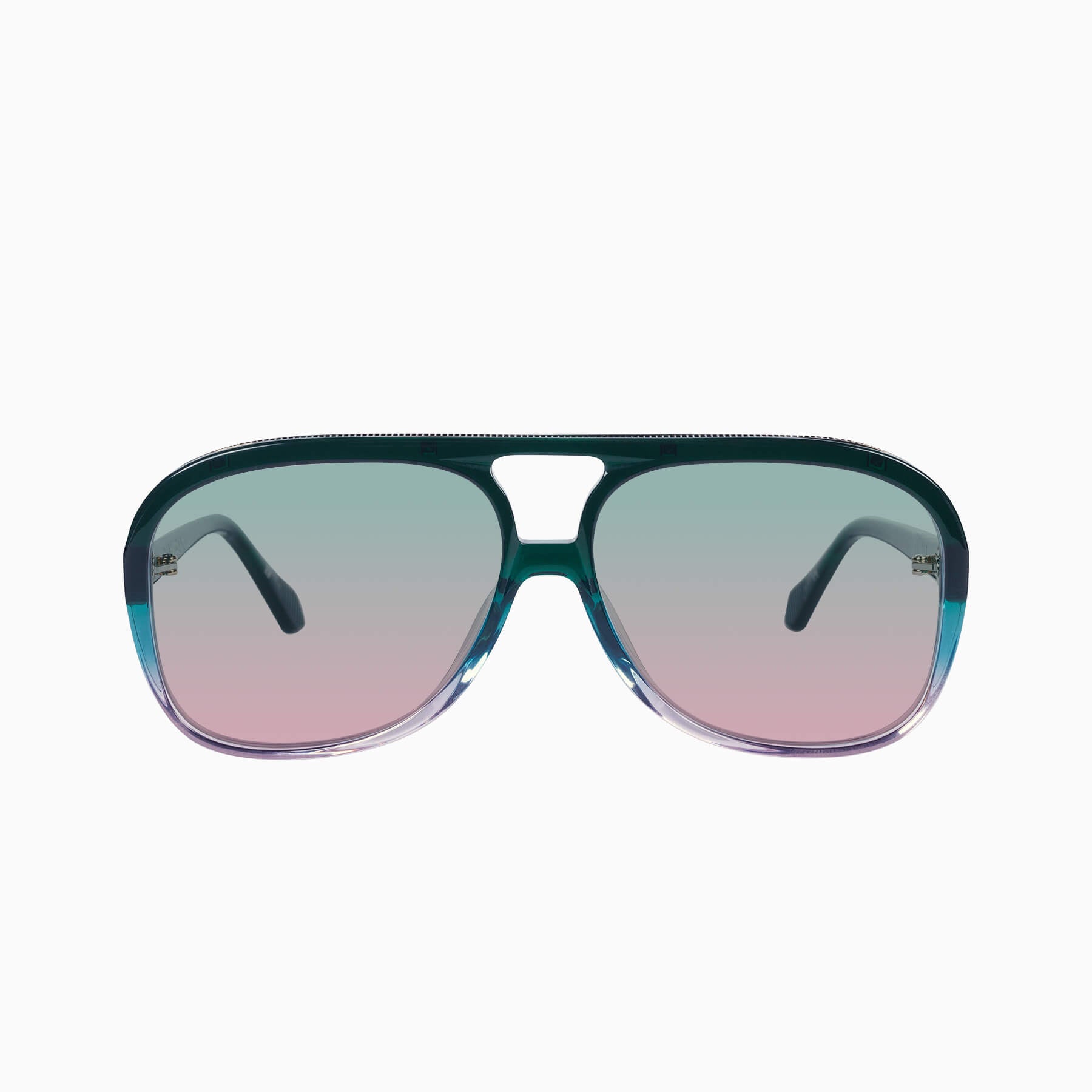 bangbang_forestgreenfadetorose_olivetorosegradient_00_2048x Valley Bang Bang Sunglasses - in Forest Green Fade To Rose w. Gold Metal / Olive To Rose Gradient Lens - Image 1