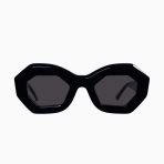 Valley Opera Sunglasses - in Gloss Black w. Gold Metal / Black Lens