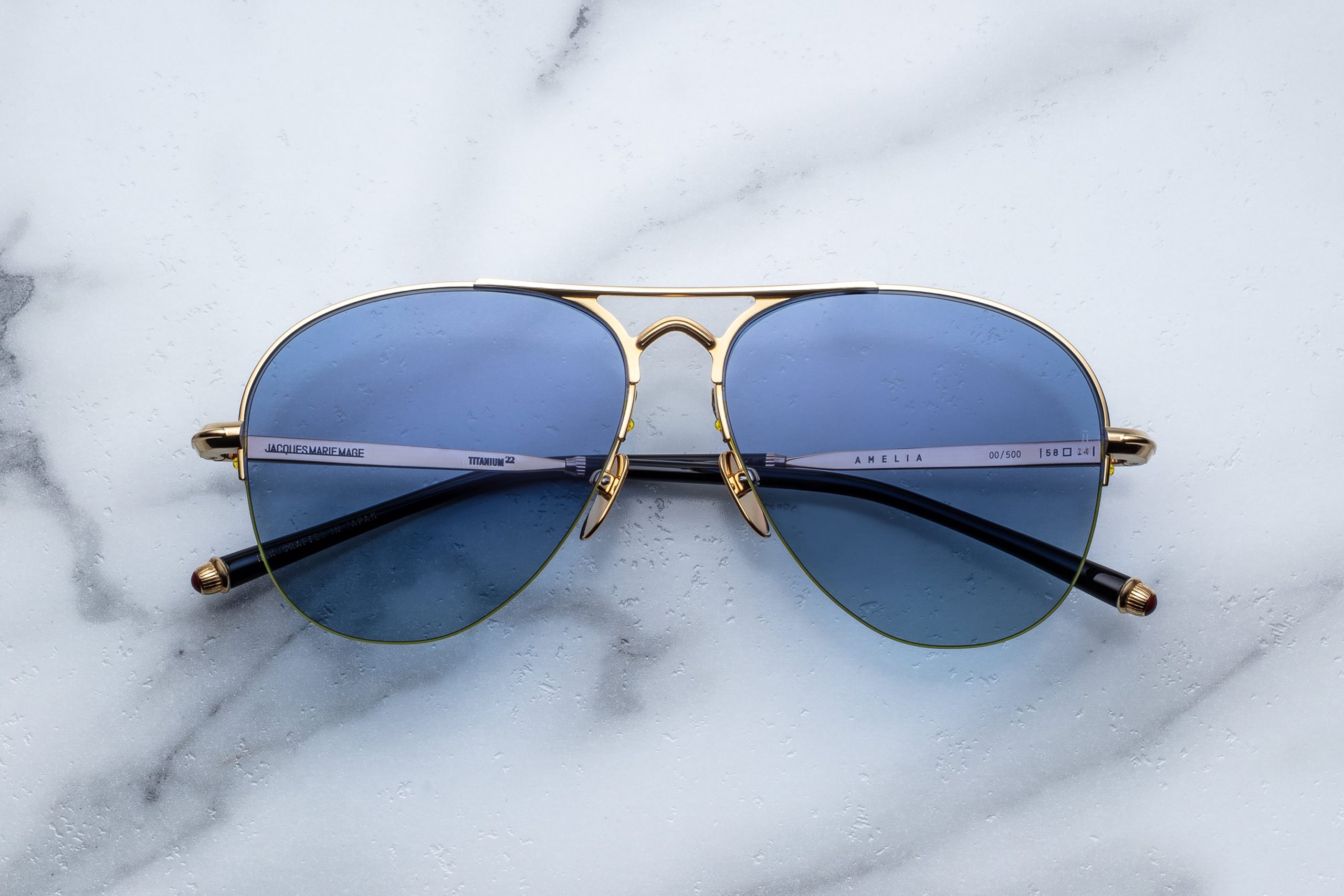 Amelia_Gold_Front_Cropped_5377x3585_9c91c315-c00f-47a4-a32c-6167f8b5854f Jacques Marie Mage Amelia in Gold Sunglasses - Image 1